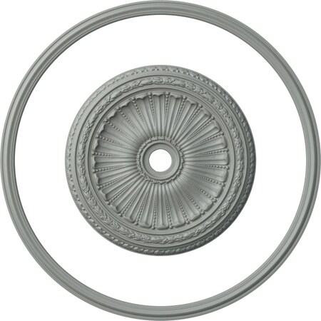 Ekena Millwork 58 5/8-in. OD x 53 5/8-in. ID Ceiling Ring with 35 1/8-in. OD Ceiling Medallion Viceroy Accent Kit CRM59PO35VI